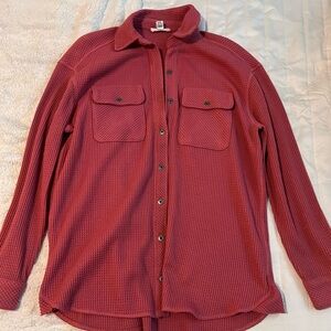 beachlunchlounge Red Button Down Shirt